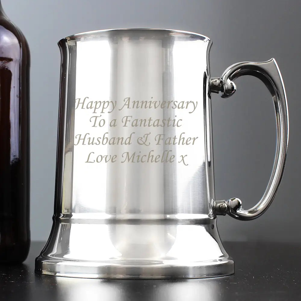 Glasses & Barware Personalised Stainless Steel Tankard