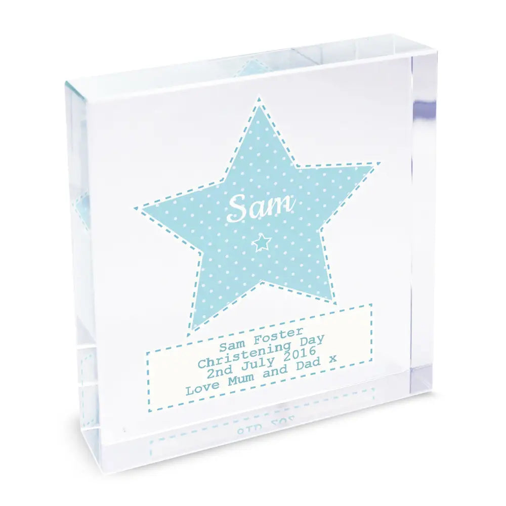 Ornaments Personalised Stitch & Dot Baby Boy Crystal Token