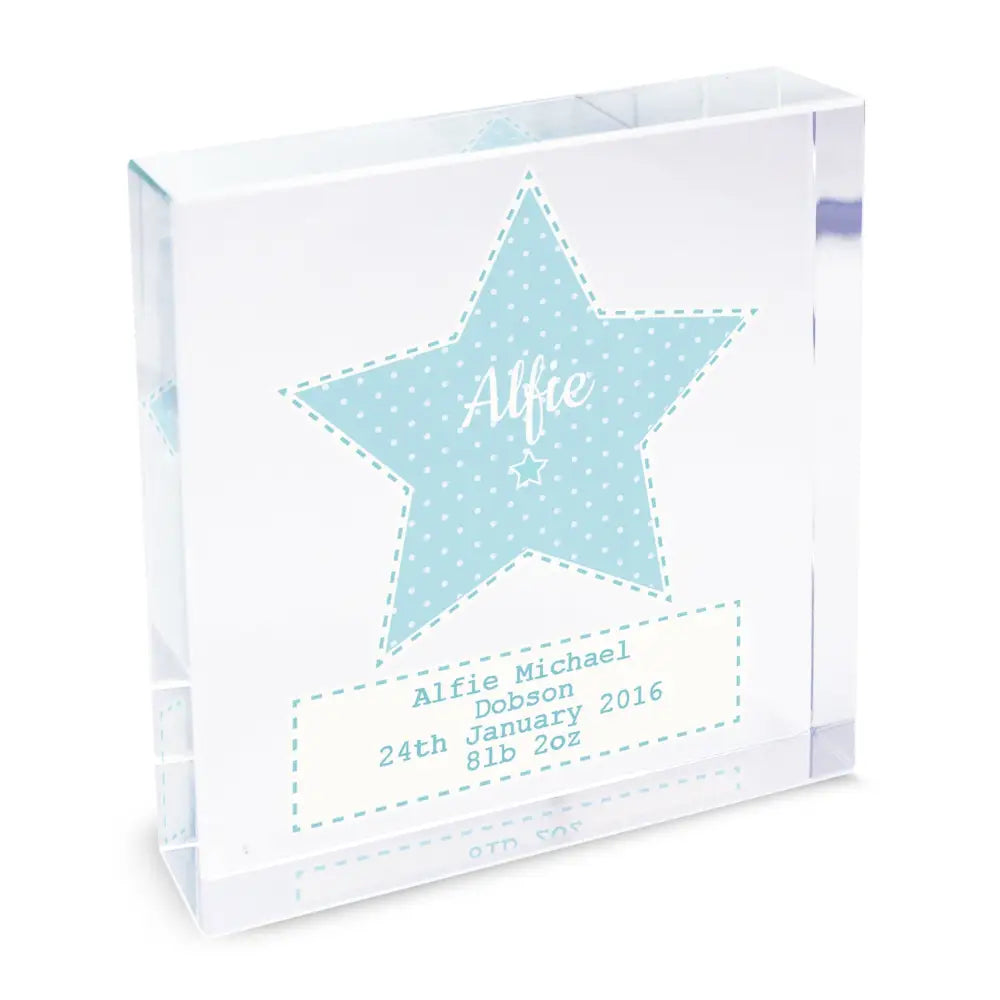 Ornaments Personalised Stitch & Dot Baby Boy Crystal Token