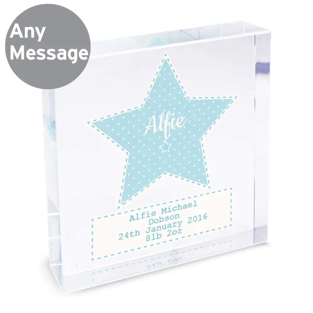 Ornaments Personalised Stitch & Dot Baby Boy Crystal Token
