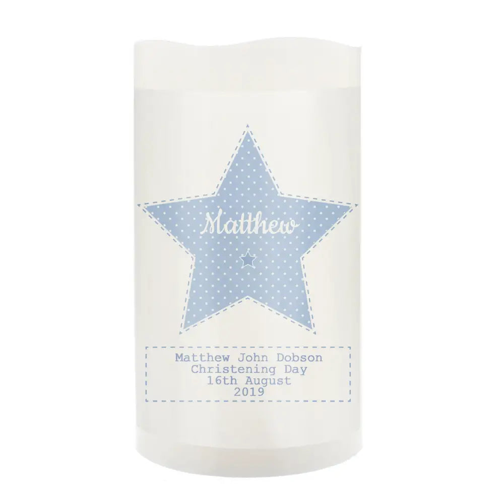 LED Lights, Candles & Decorations Personalised Stitch & Dot Baby Boy Nightlight LED Candle