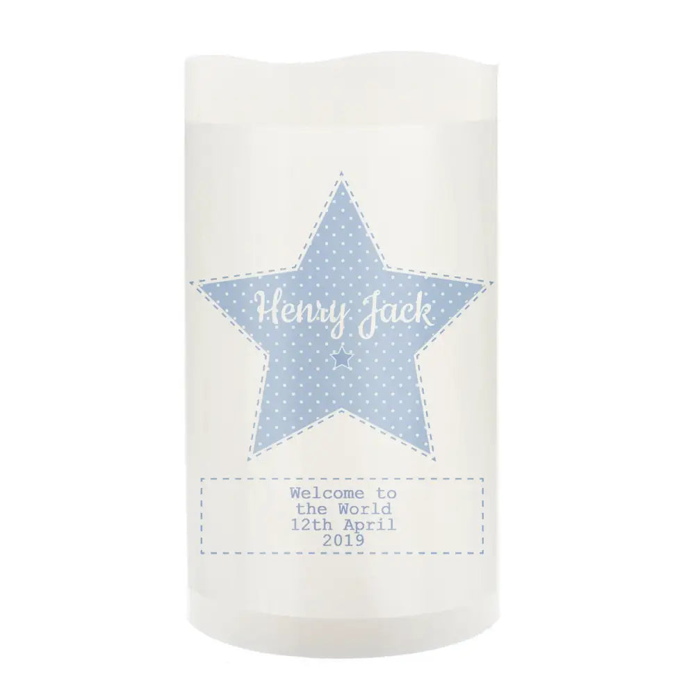 LED Lights, Candles & Decorations Personalised Stitch & Dot Baby Boy Nightlight LED Candle