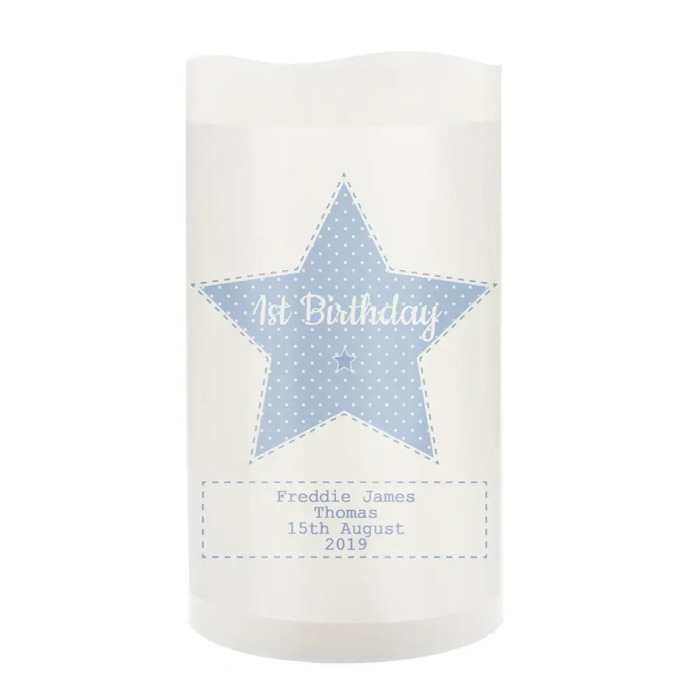 LED Lights, Candles & Decorations Personalised Stitch & Dot Baby Boy Nightlight LED Candle