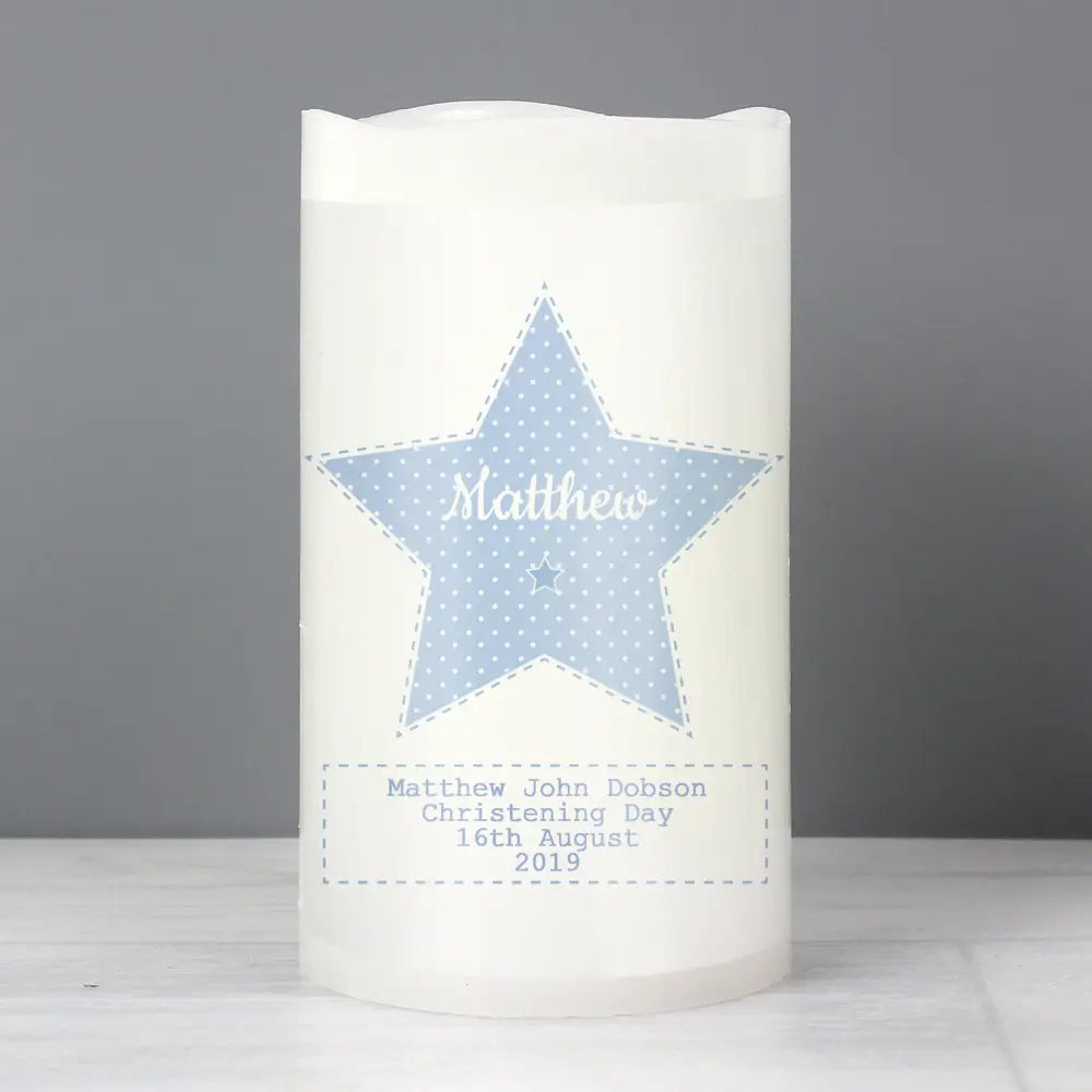 LED Lights, Candles & Decorations Personalised Stitch & Dot Baby Boy Nightlight LED Candle