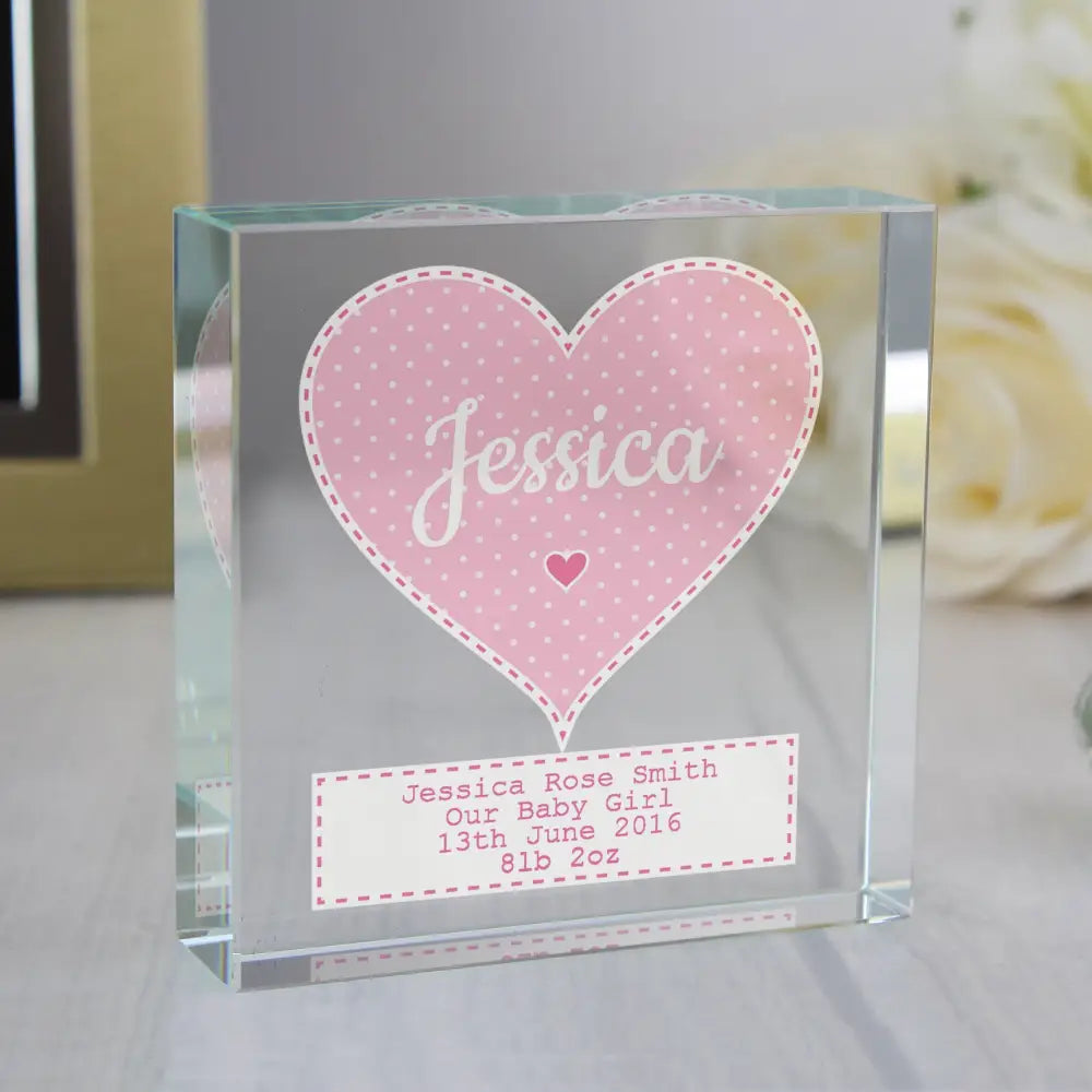 Ornaments Personalised Stitch & Dot Baby Girl Crystal Token