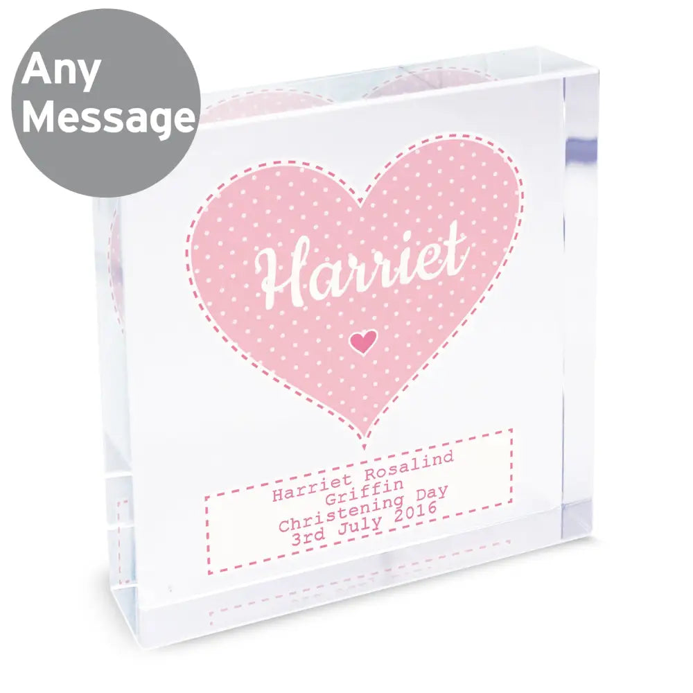 Ornaments Personalised Stitch & Dot Baby Girl Crystal Token