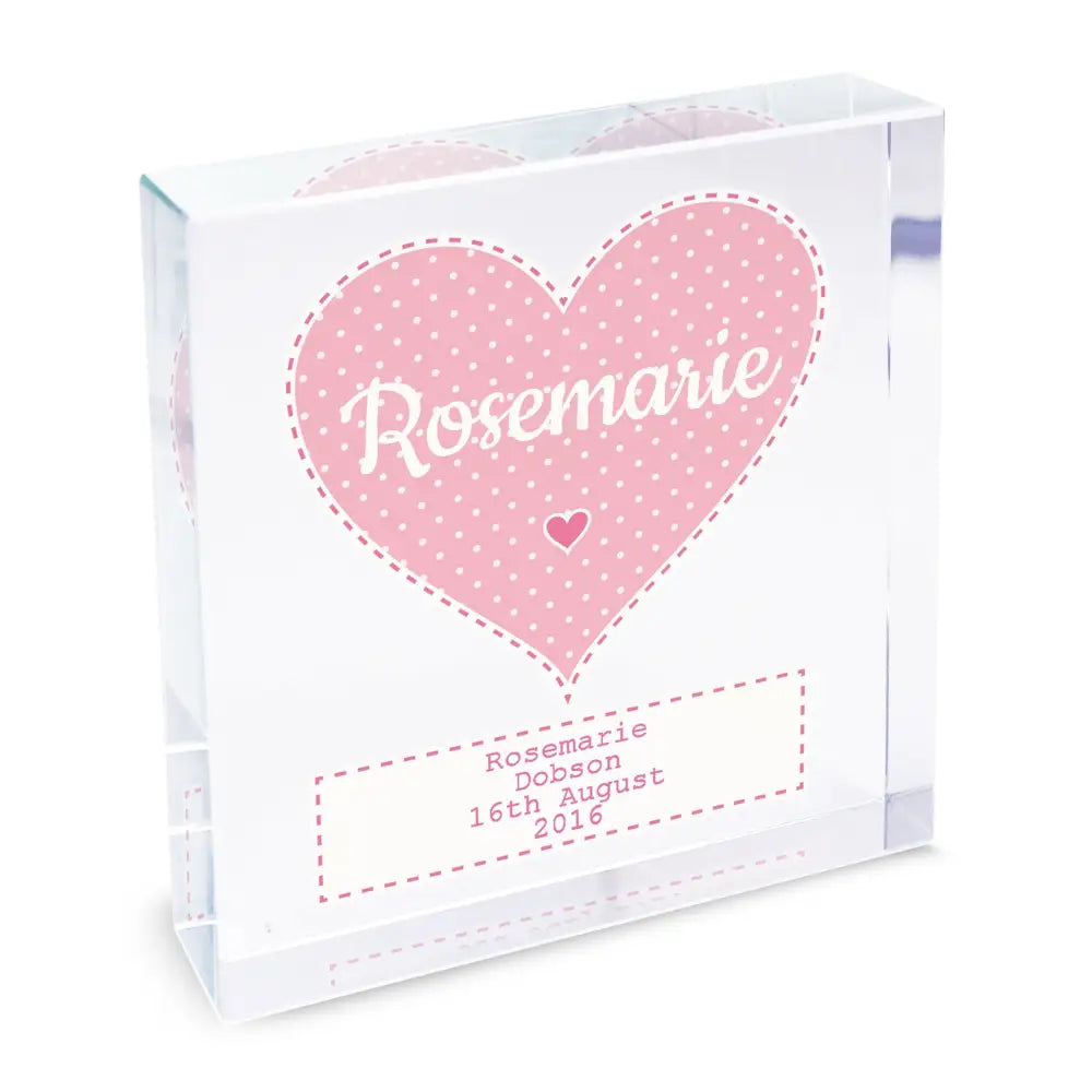 Ornaments Personalised Stitch & Dot Baby Girl Crystal Token