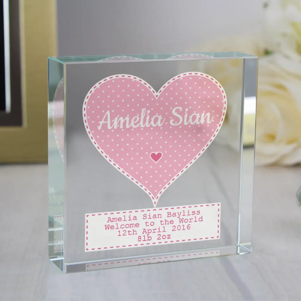 Ornaments Personalised Stitch & Dot Baby Girl Crystal Token