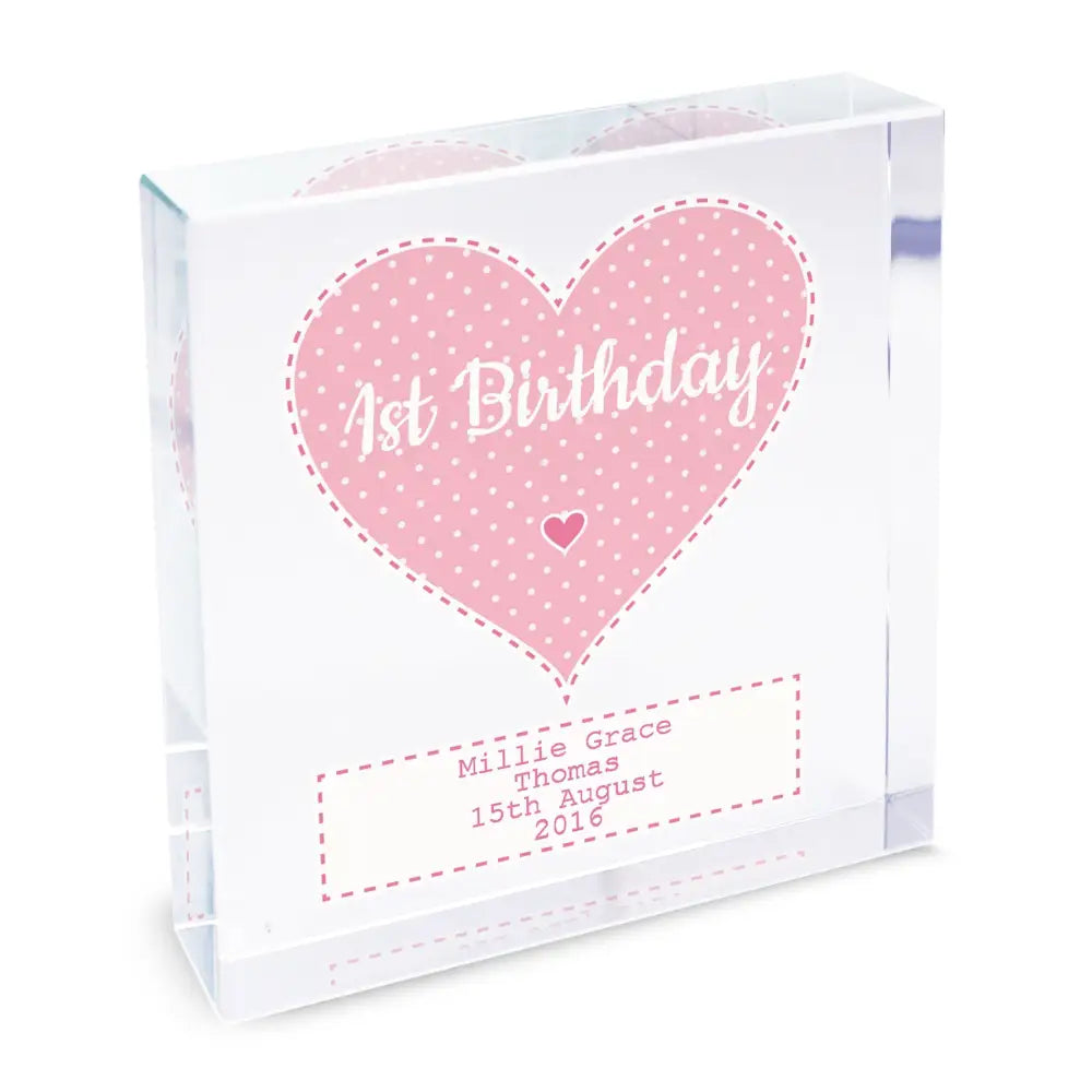 Ornaments Personalised Stitch & Dot Baby Girl Crystal Token