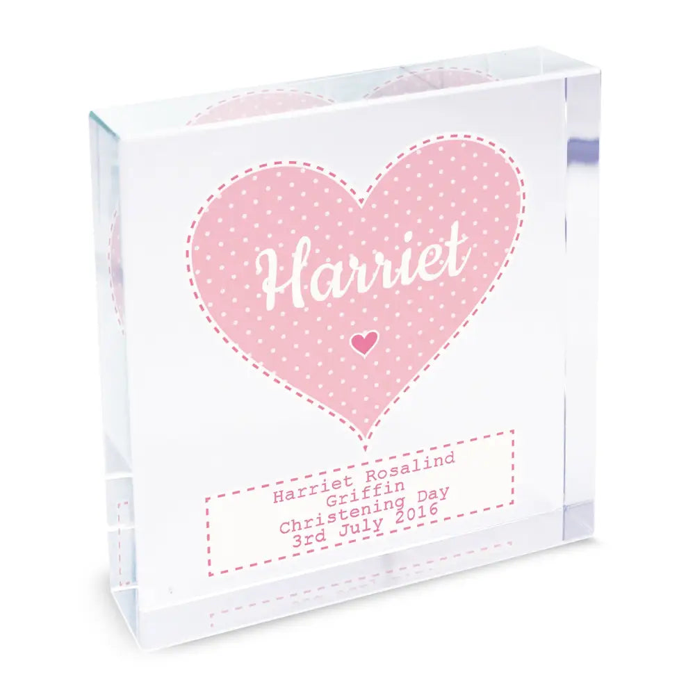 Ornaments Personalised Stitch & Dot Baby Girl Crystal Token