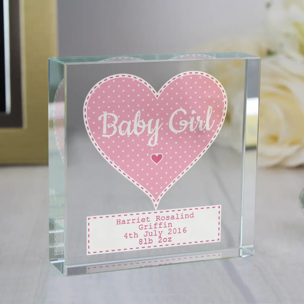 Ornaments Personalised Stitch & Dot Baby Girl Crystal Token