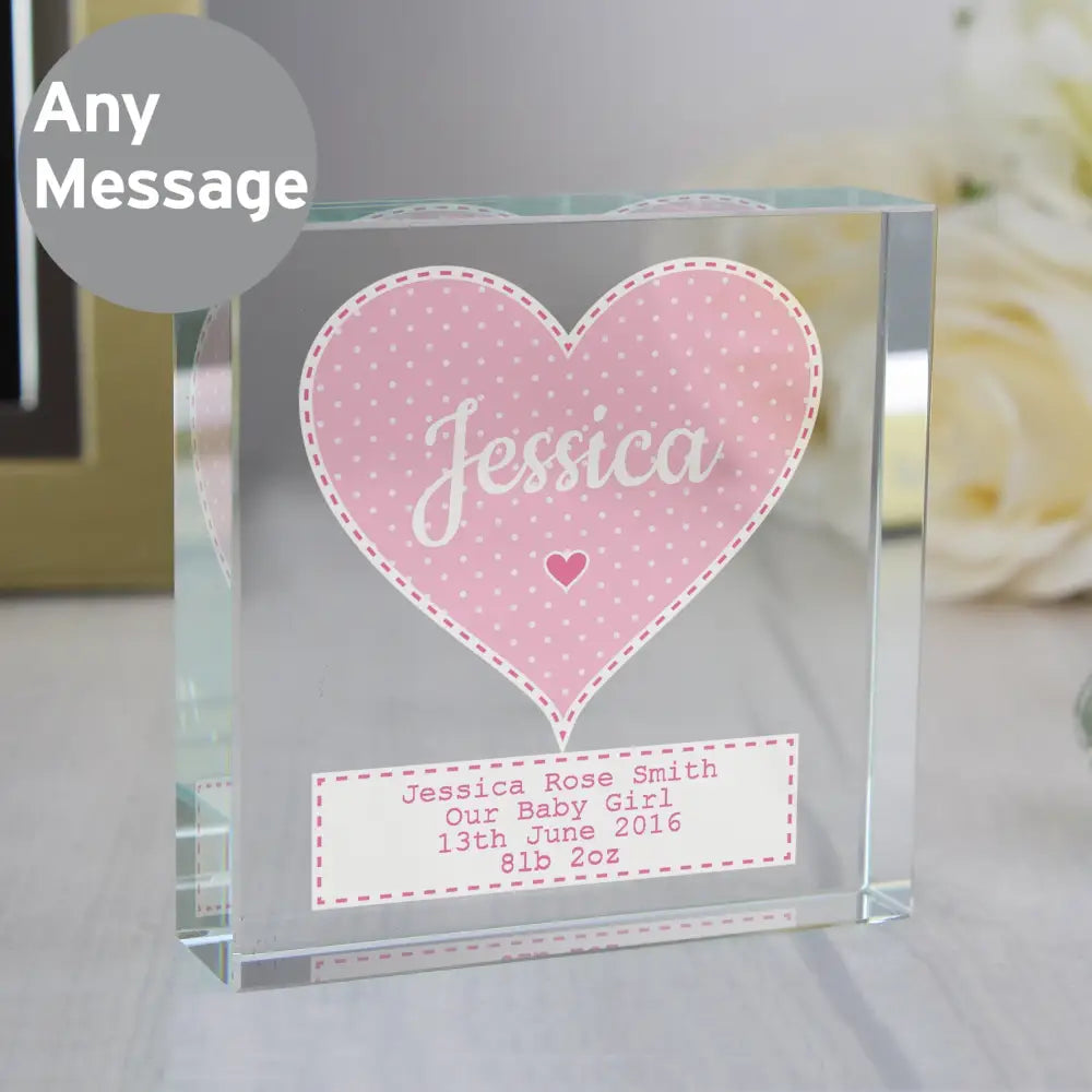 Ornaments Personalised Stitch & Dot Baby Girl Crystal Token