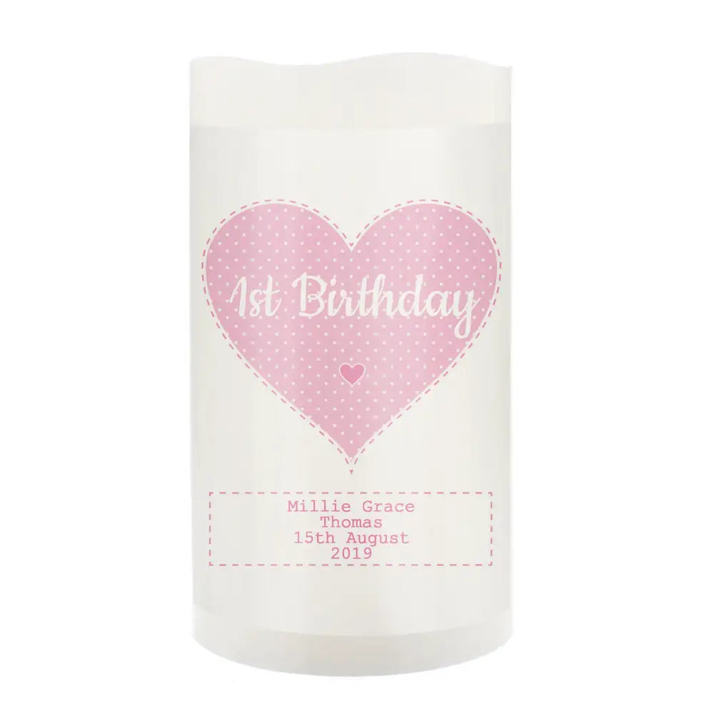 LED Lights, Candles & Decorations Personalised Stitch & Dot Baby Girl Night Light LED Candle