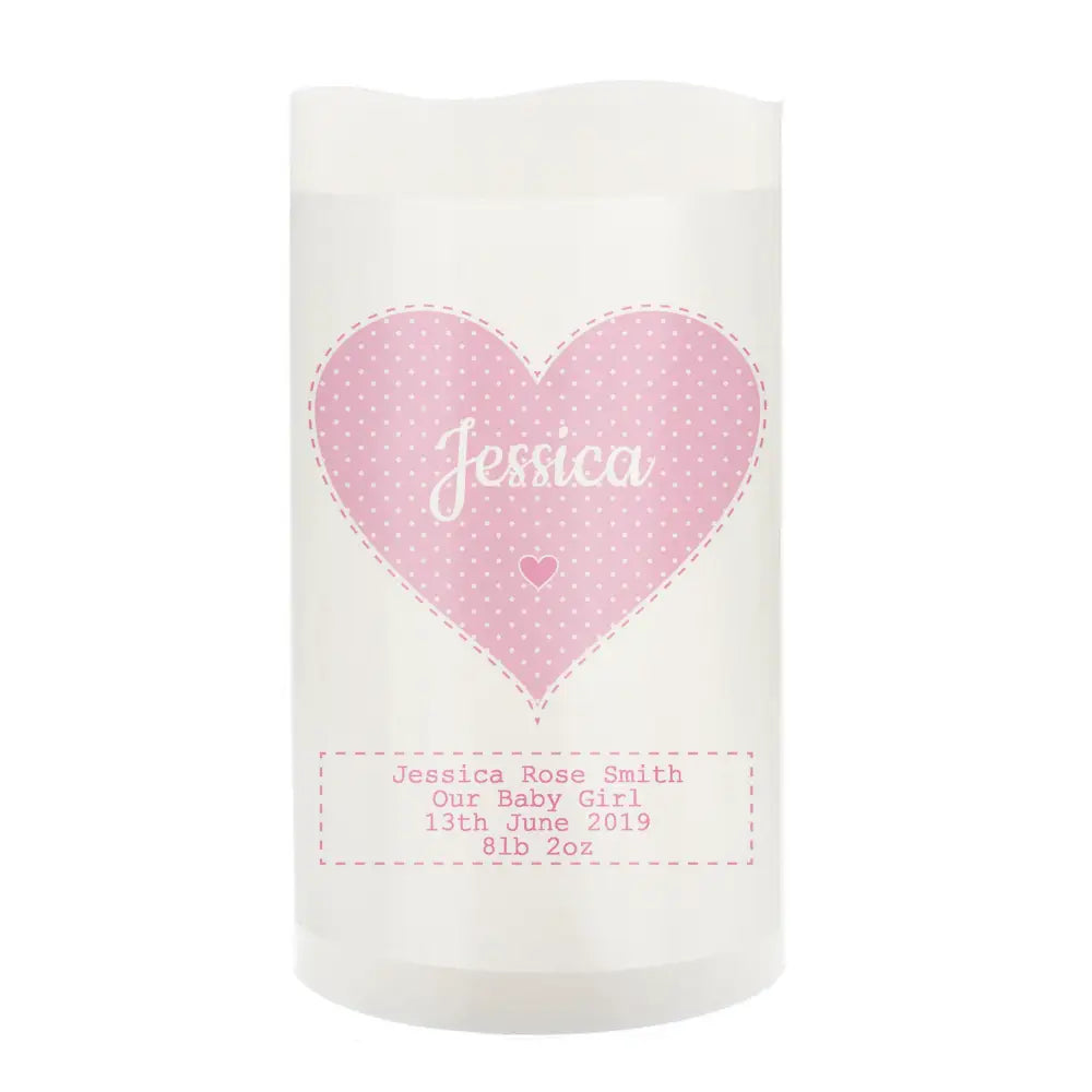 LED Lights, Candles & Decorations Personalised Stitch & Dot Baby Girl Night Light LED Candle
