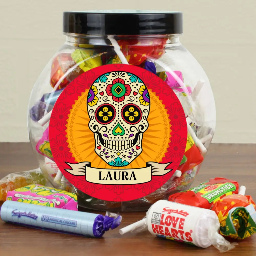 Confectionery Personalised Sugar Skull Sweet Jar