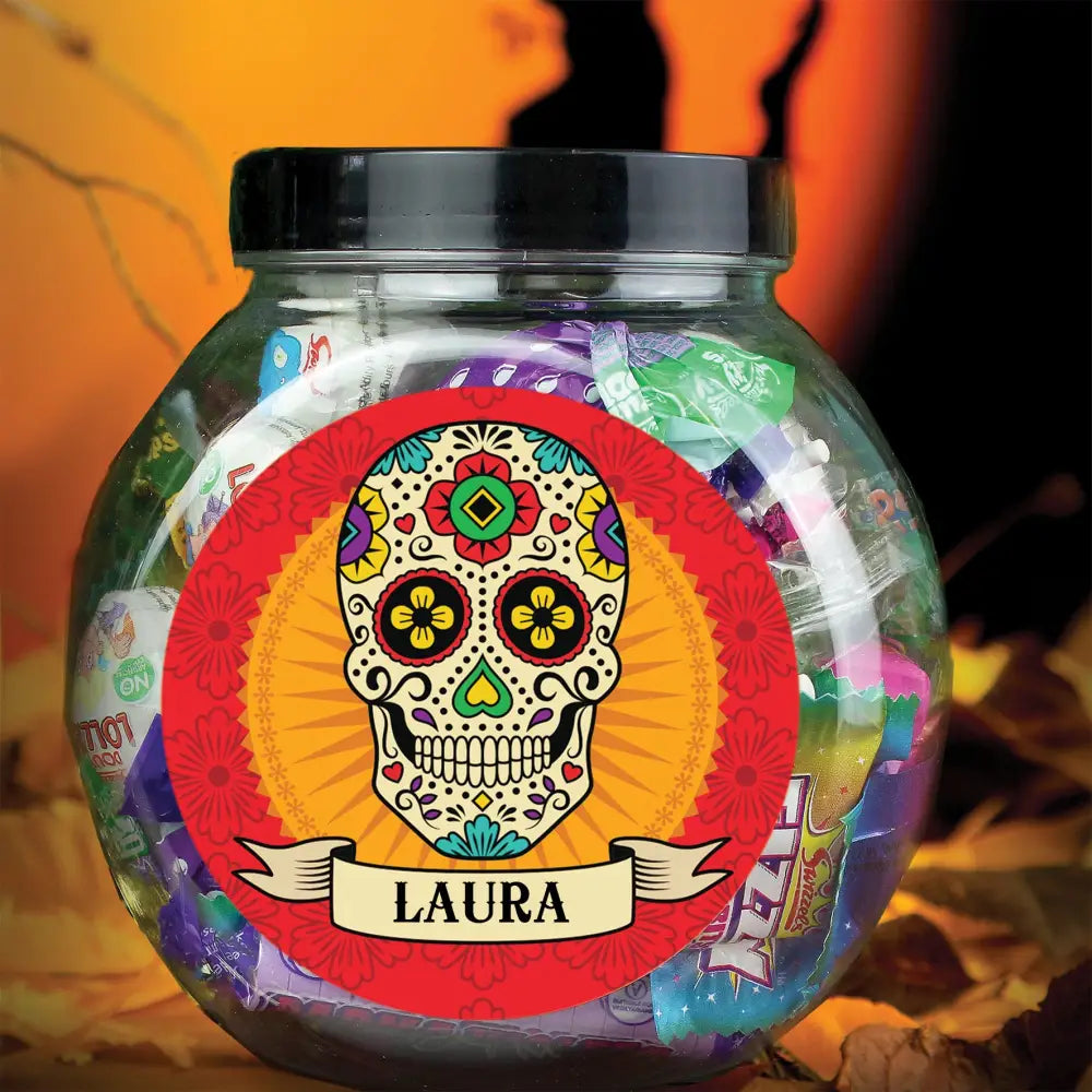 Confectionery Personalised Sugar Skull Sweet Jar