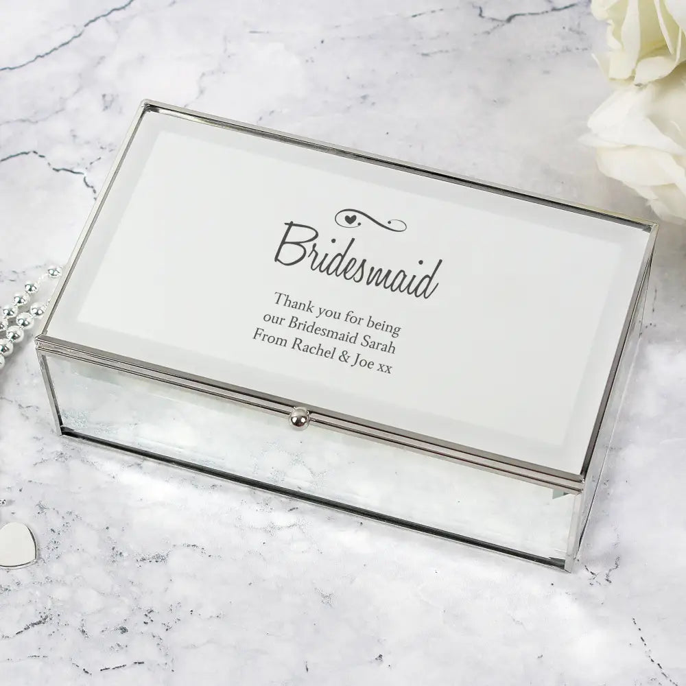 Trinket, Jewellery & Keepsake Boxes Personalised Swirls & Hearts Mirrored Jewellery Box