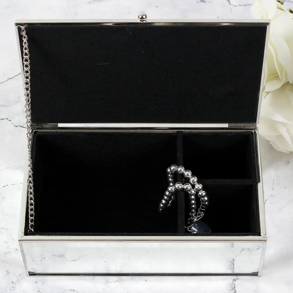 Trinket, Jewellery & Keepsake Boxes Personalised Swirls & Hearts Mirrored Jewellery Box