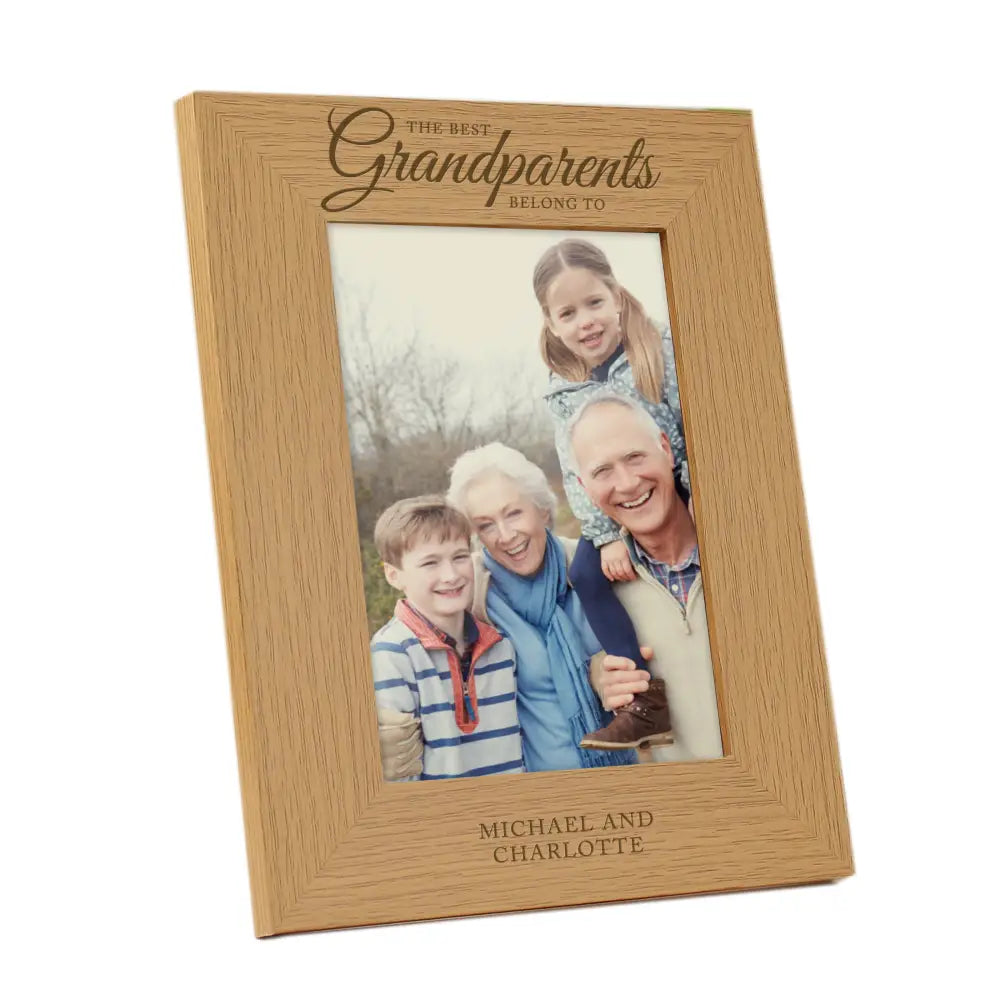 Photo Frames, Albums and Guestbooks Personalised 'The Best Grandparents' 5x7 Oak Finish Photo Frame