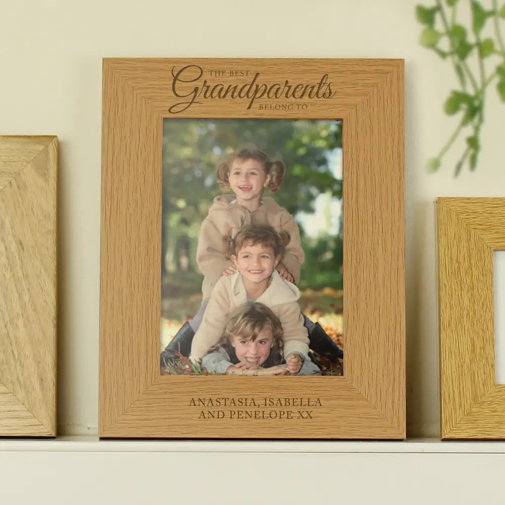 Photo Frames, Albums and Guestbooks Personalised 'The Best Grandparents' 5x7 Oak Finish Photo Frame