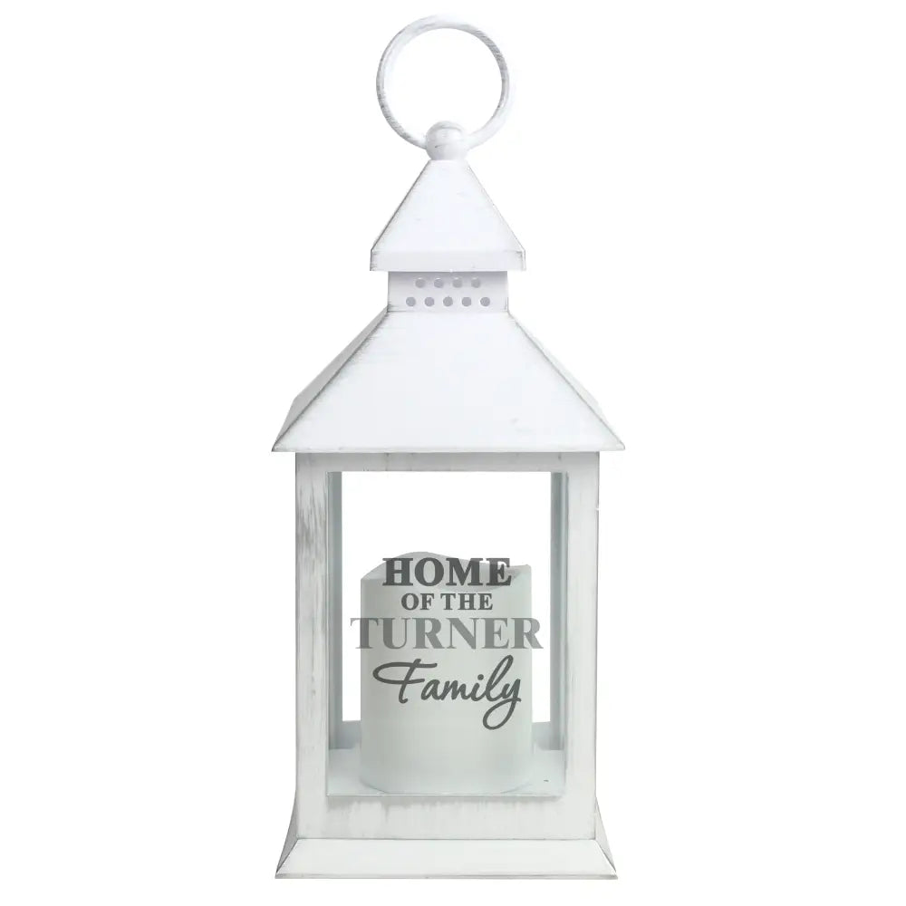LED Lights, Candles & Decorations Personalised The Family White Lantern