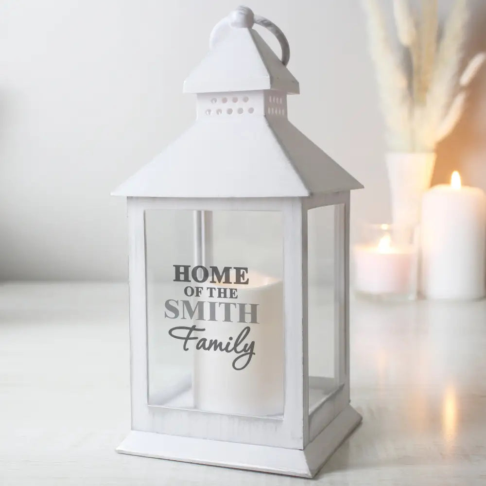LED Lights, Candles & Decorations Personalised The Family White Lantern