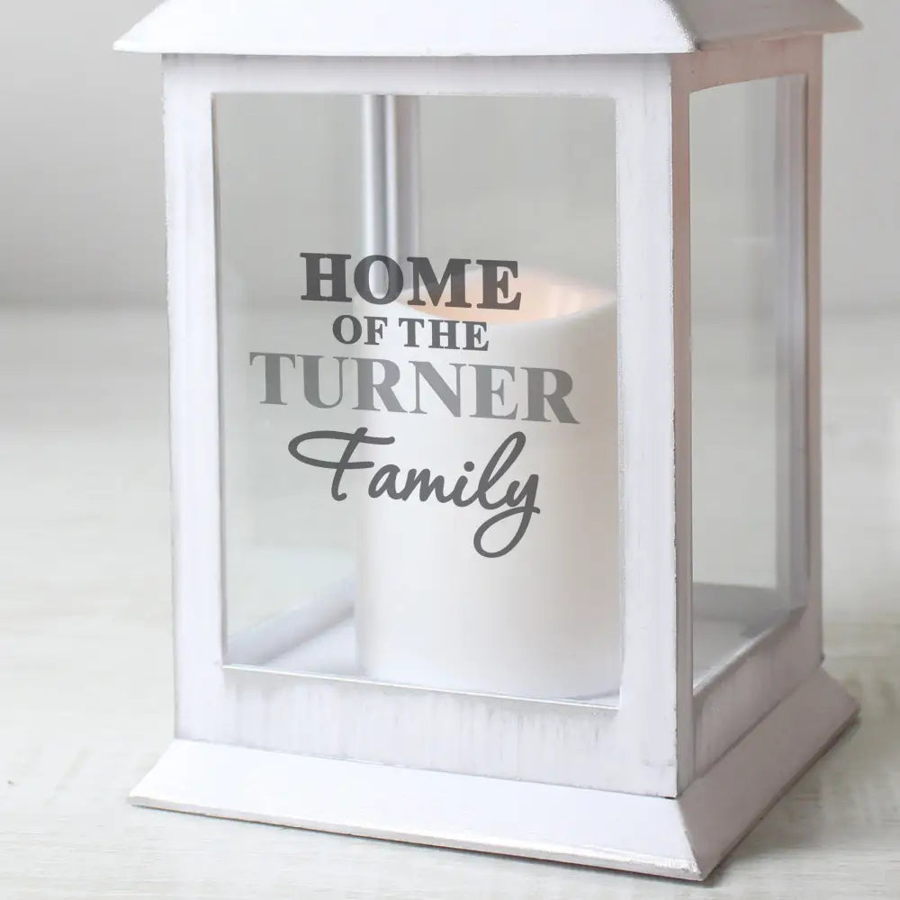 LED Lights, Candles & Decorations Personalised The Family White Lantern