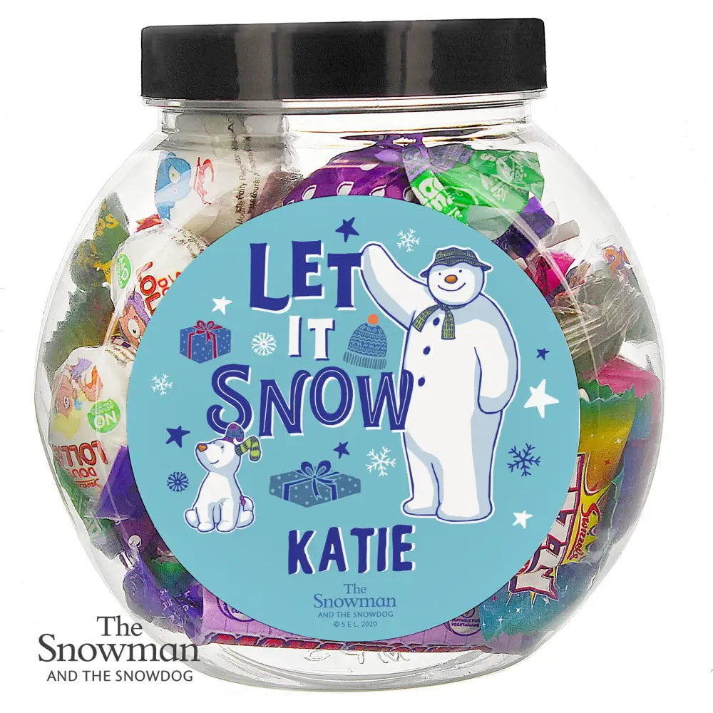 Licensed Products Personalised The Snowman and the Snowdog Sweet Jar