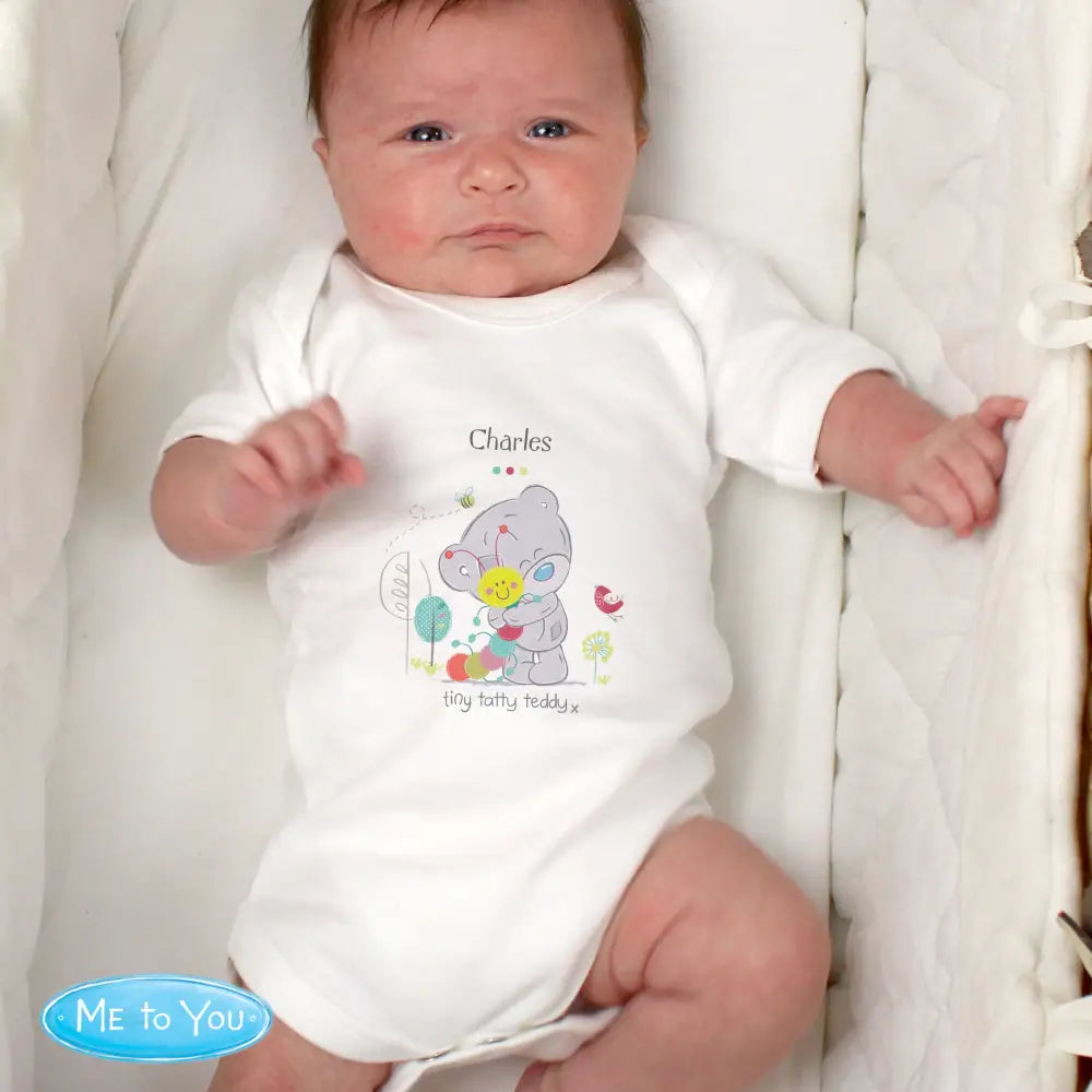 Clothing Personalised Tiny Tatty Teddy Cuddle Bug 0-3 Months Baby Vest