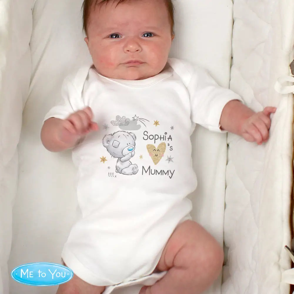 Licensed Products Personalised Tiny Tatty Teddy I Heart 0-3 Months Baby Vest