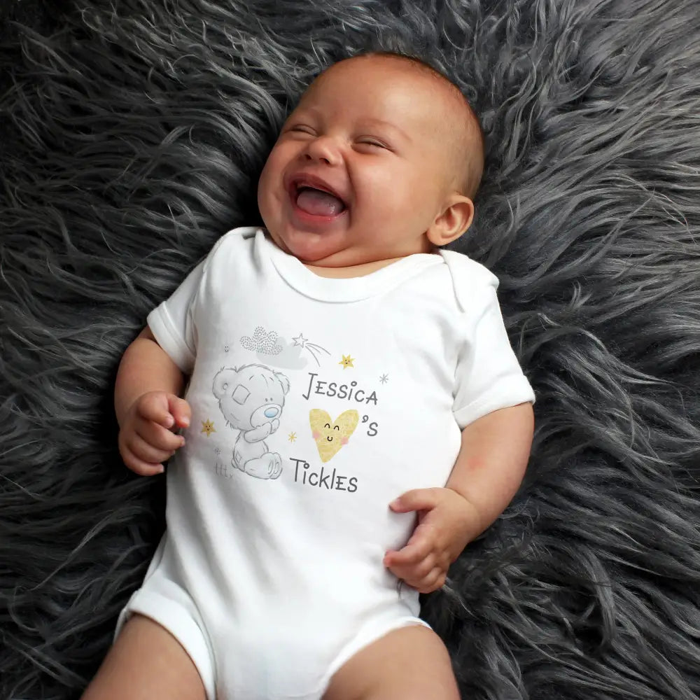 Licensed Products Personalised Tiny Tatty Teddy I Heart 0-3 Months Baby Vest