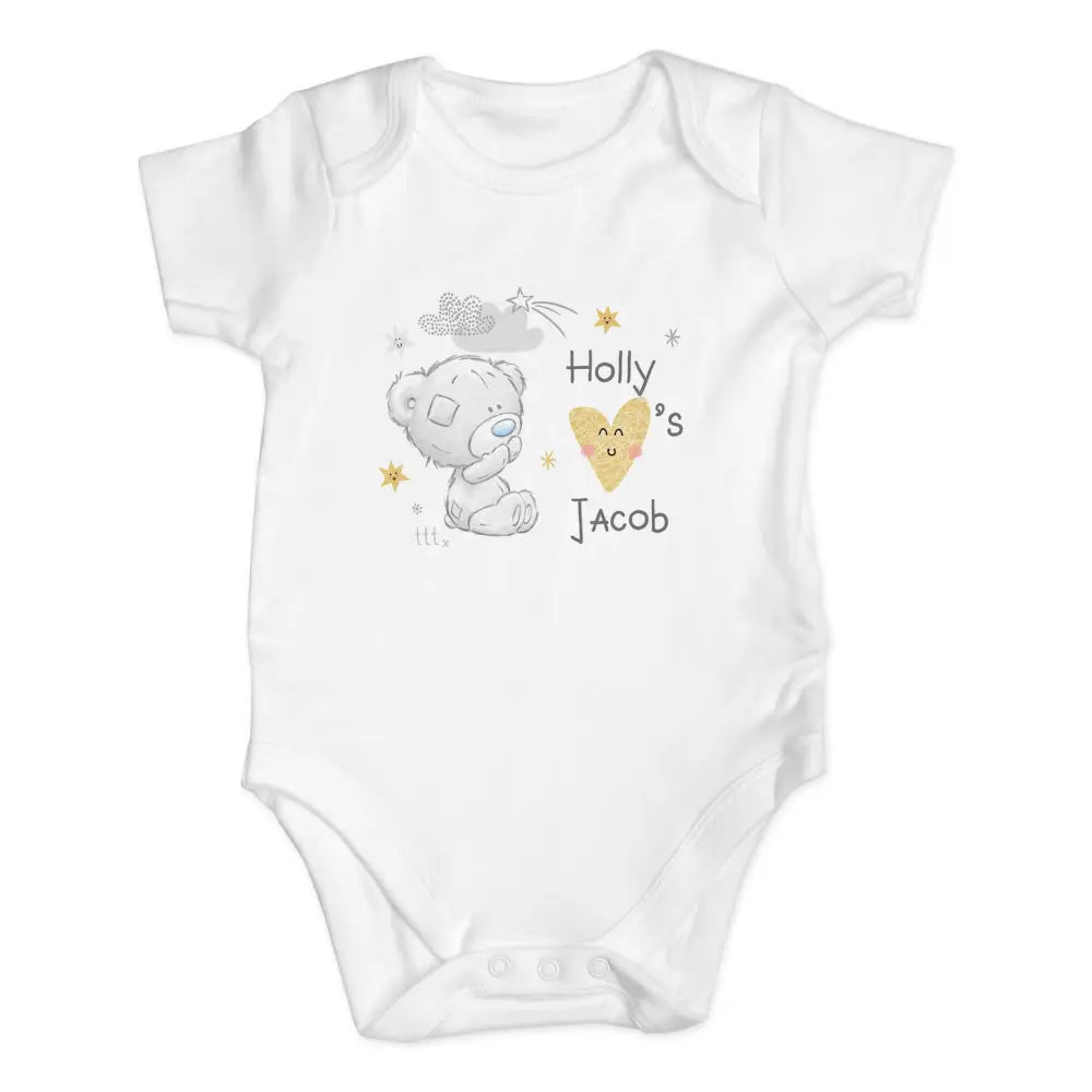 Licensed Products Personalised Tiny Tatty Teddy I Heart 0-3 Months Baby Vest