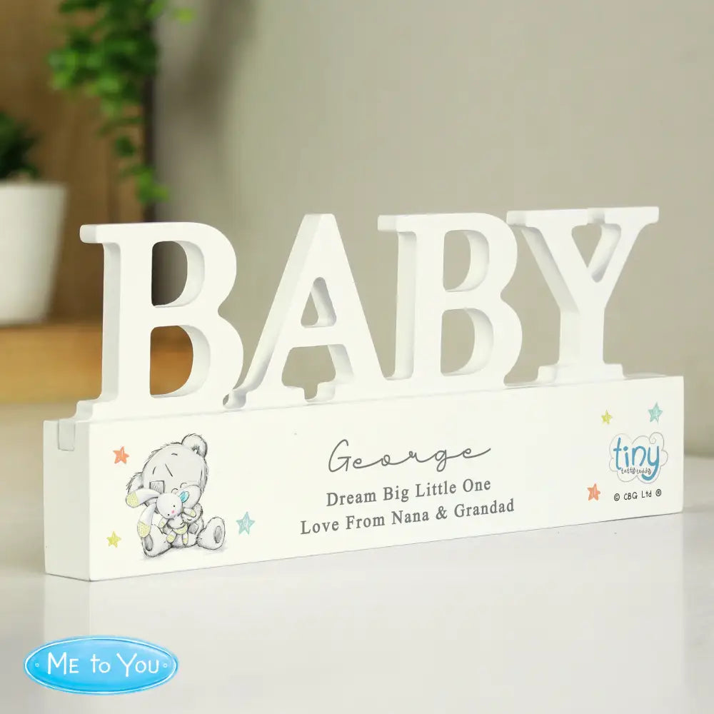 Ornaments Personalised Tiny Tatty Teddy Wooden Baby Ornament