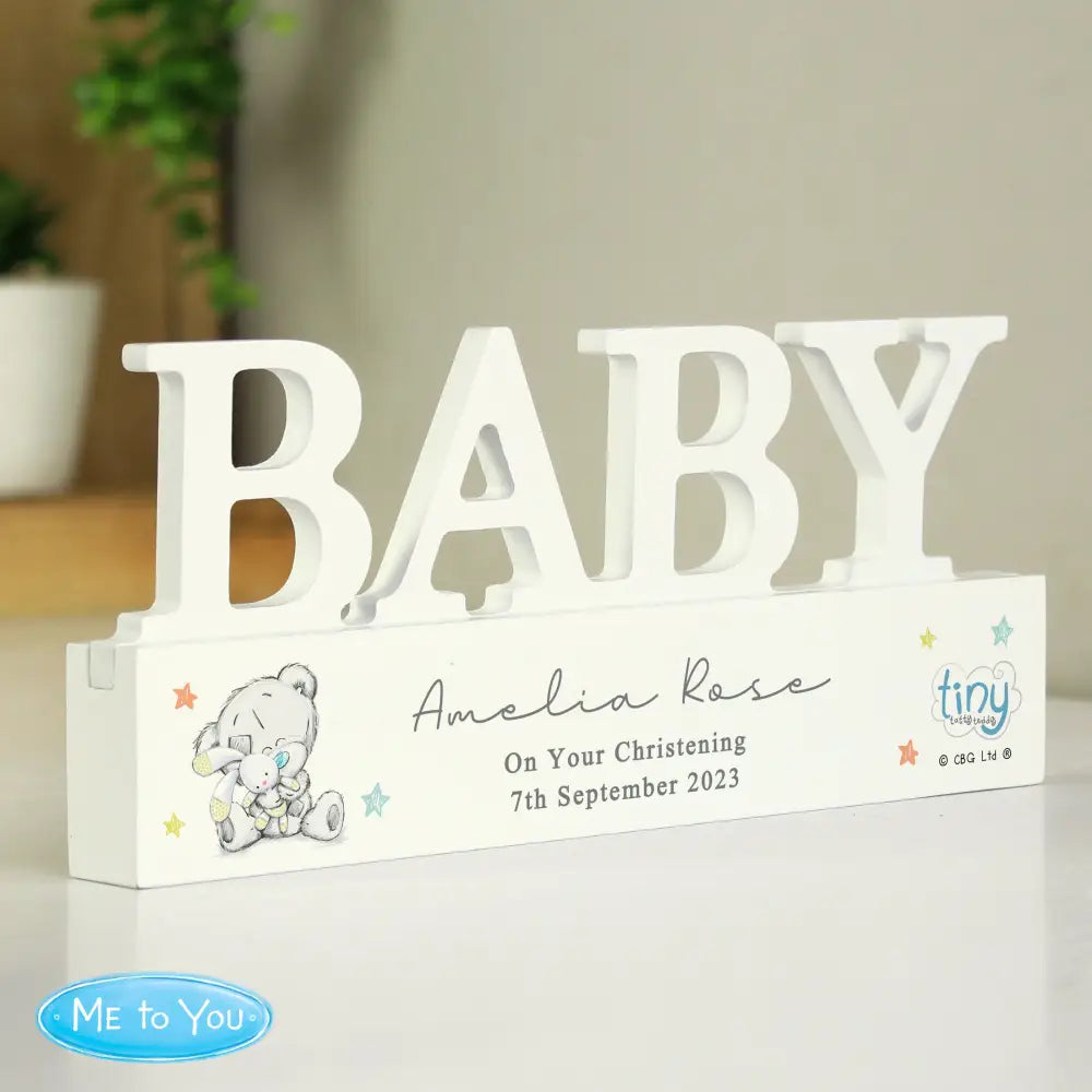 Ornaments Personalised Tiny Tatty Teddy Wooden Baby Ornament