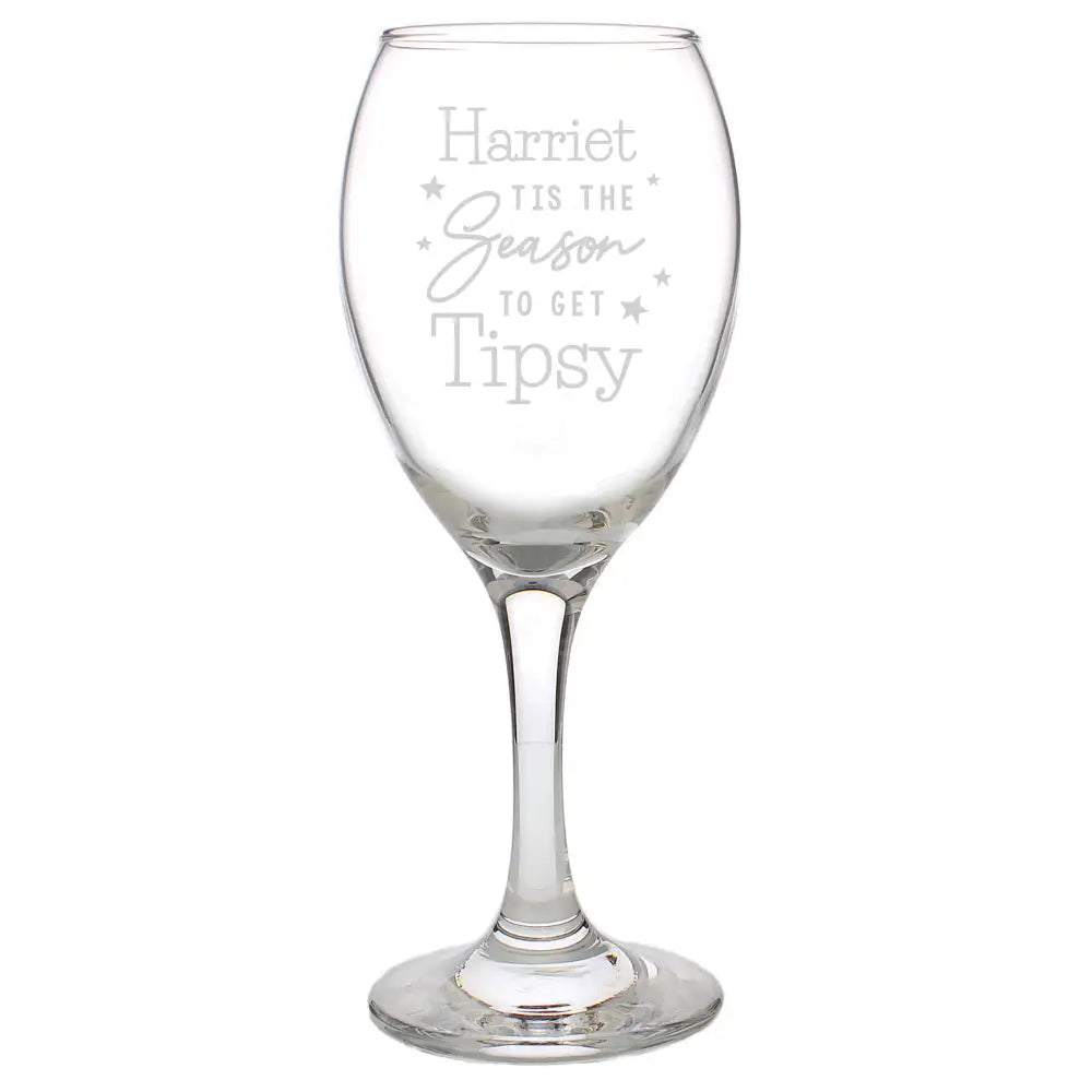 Glasses & Barware Personalised Tis The Season To Get Tipsy Season Wine Glass