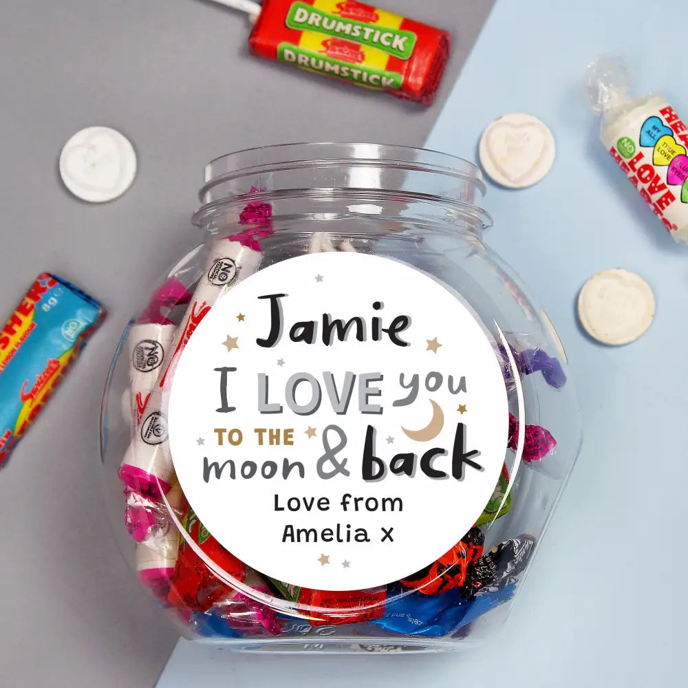 Confectionery Personalised To the Moon and Back Sweet Jar