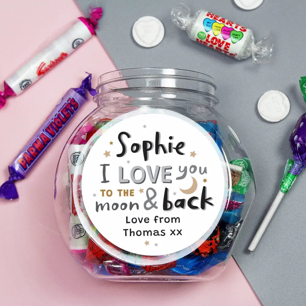 Confectionery Personalised To the Moon and Back Sweet Jar
