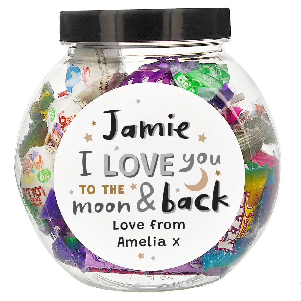 Confectionery Personalised To the Moon and Back Sweet Jar