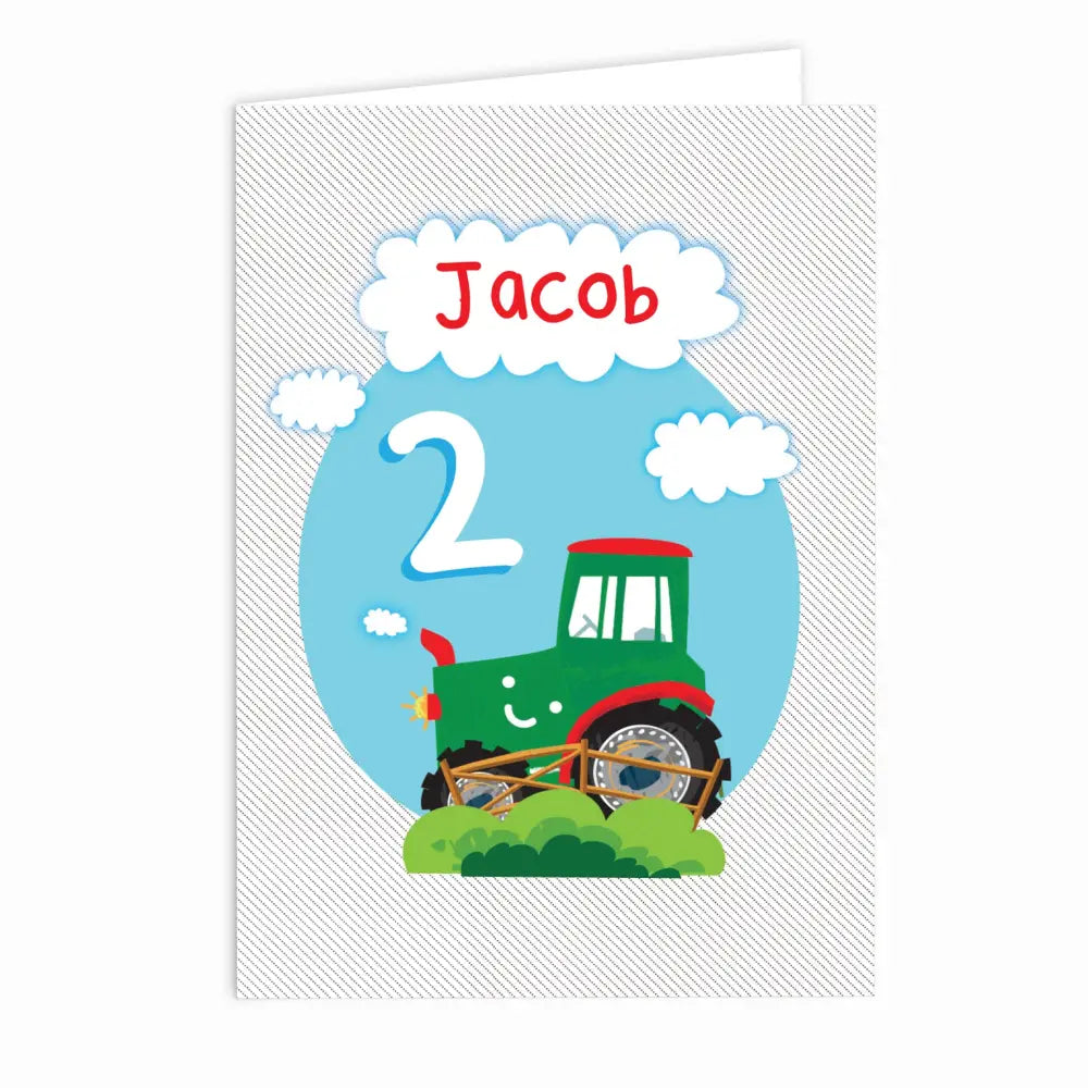 Greetings Cards Personalised Tractor Birthday Card