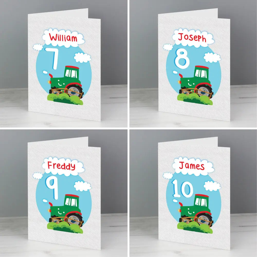 Greetings Cards Personalised Tractor Birthday Card