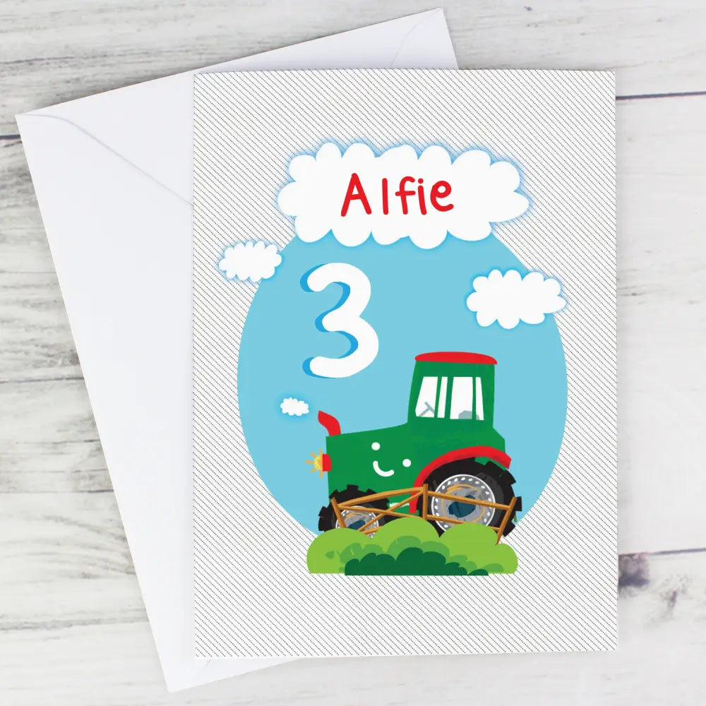 Greetings Cards Personalised Tractor Birthday Card