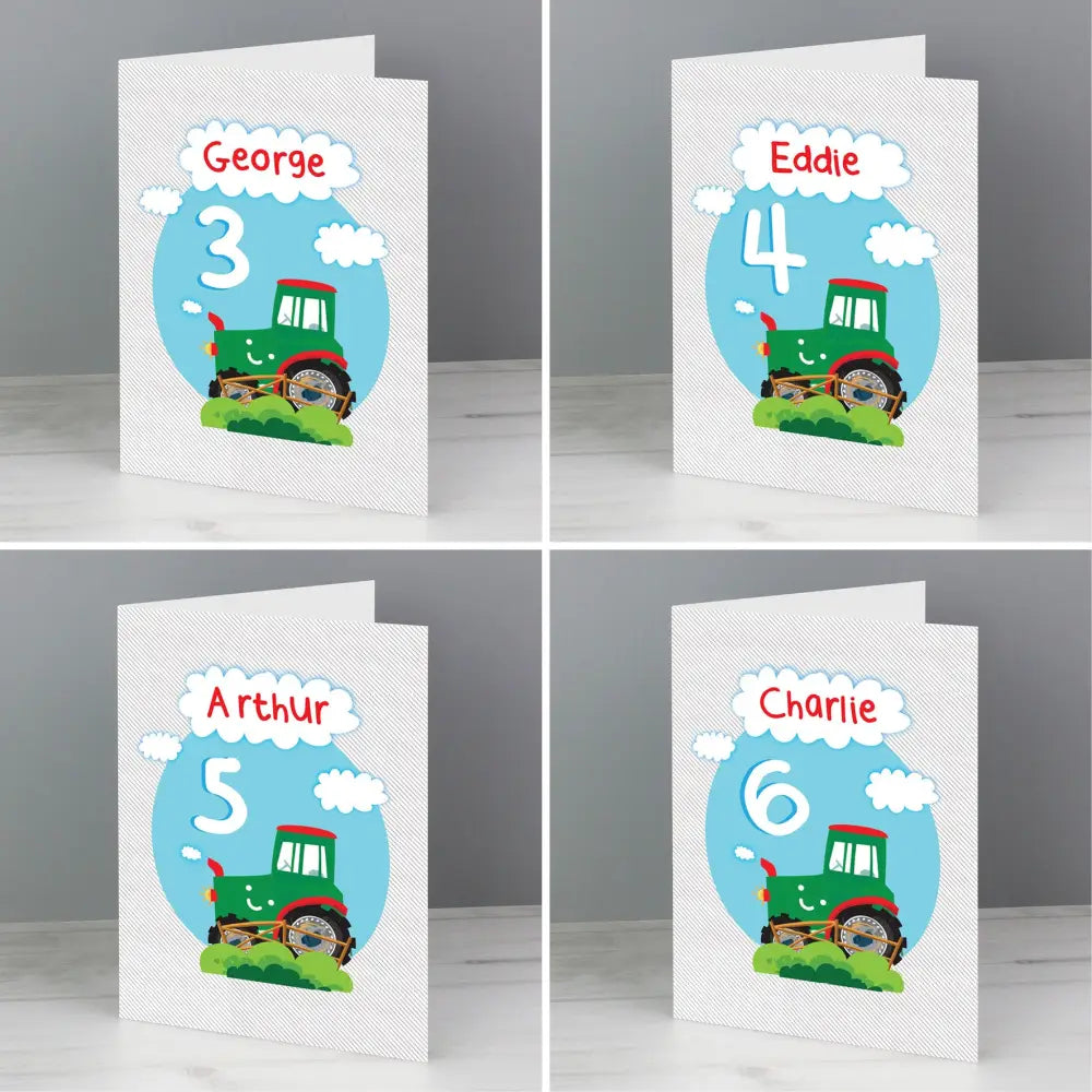 Greetings Cards Personalised Tractor Birthday Card