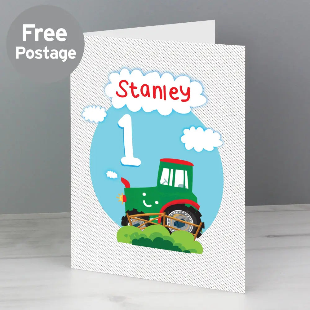 Greetings Cards Personalised Tractor Birthday Card
