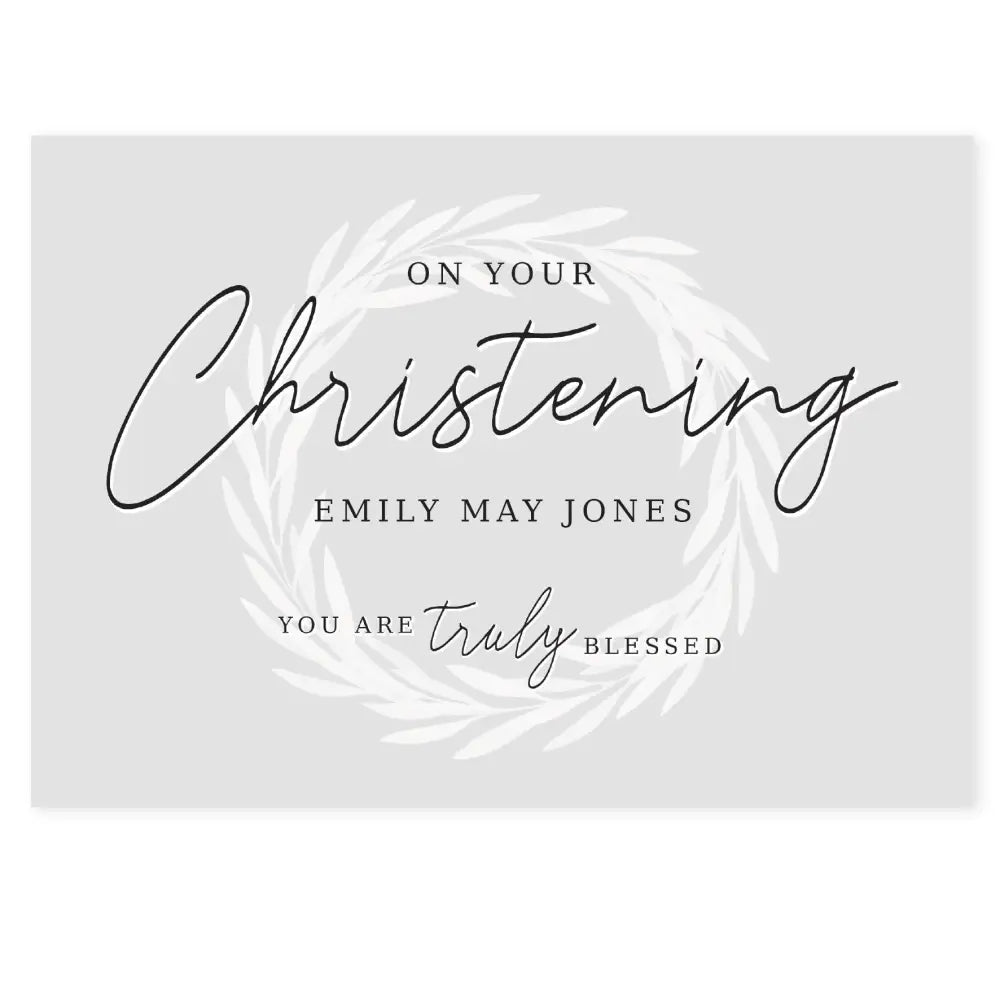 Greetings Cards Personalised 'Truly Blessed' Christening Card