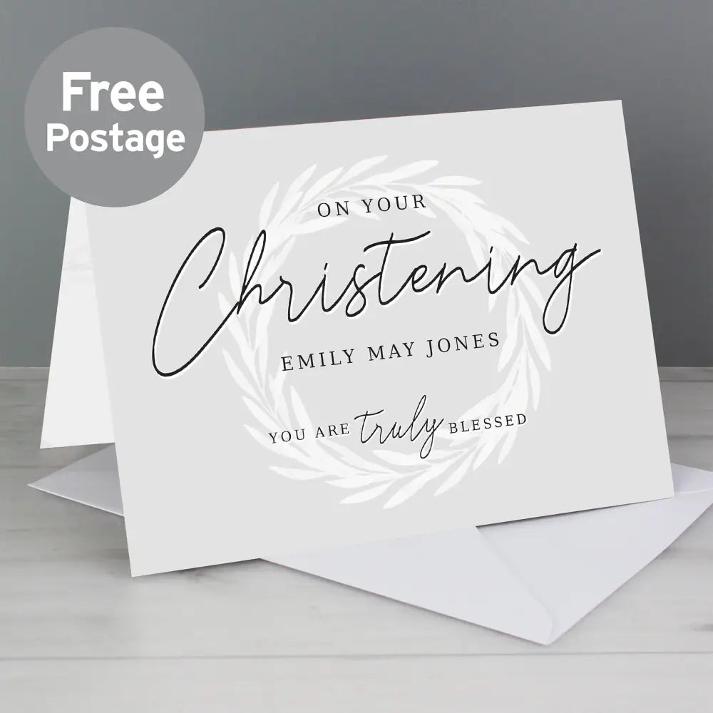 Greetings Cards Personalised 'Truly Blessed' Christening Card