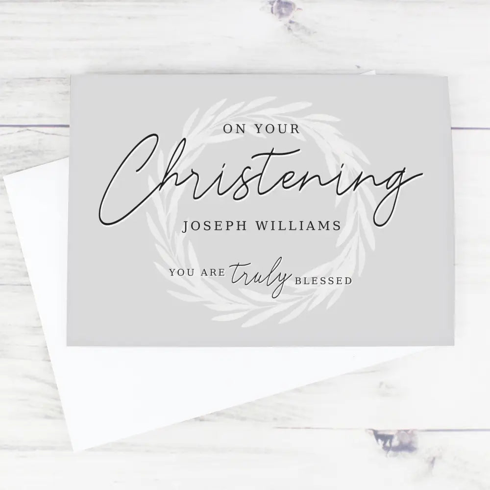 Greetings Cards Personalised 'Truly Blessed' Christening Card