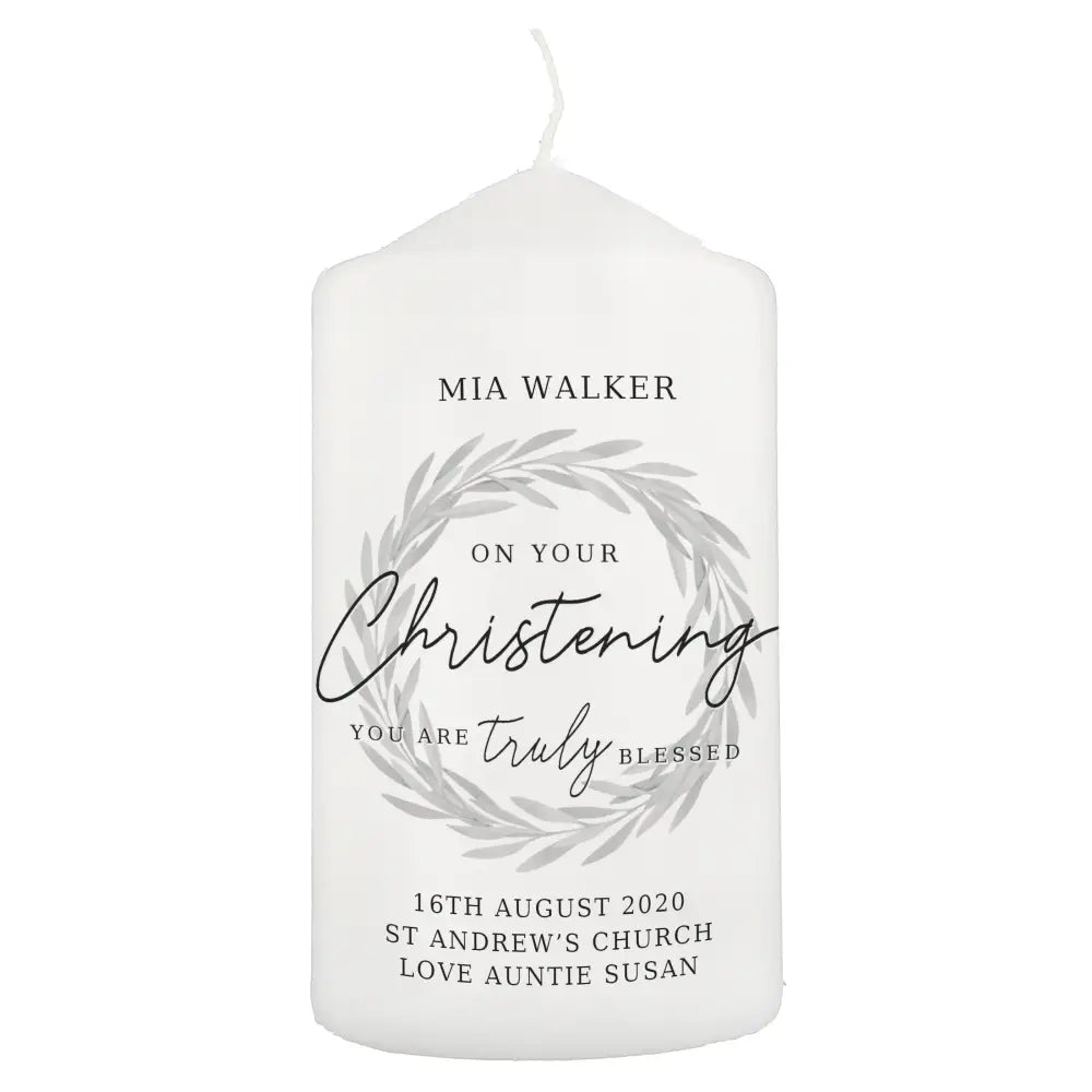 Candles & Reed Diffusers Personalised 'Truly Blessed' Christening Pillar Candle