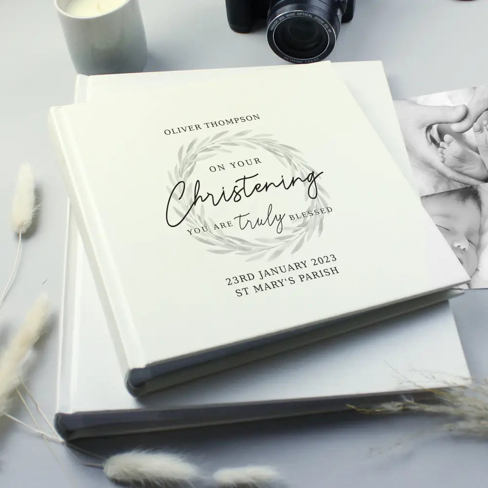 Photo Frames, Albums and Guestbooks Personalised Truly Blessed Christening Square Photo Album