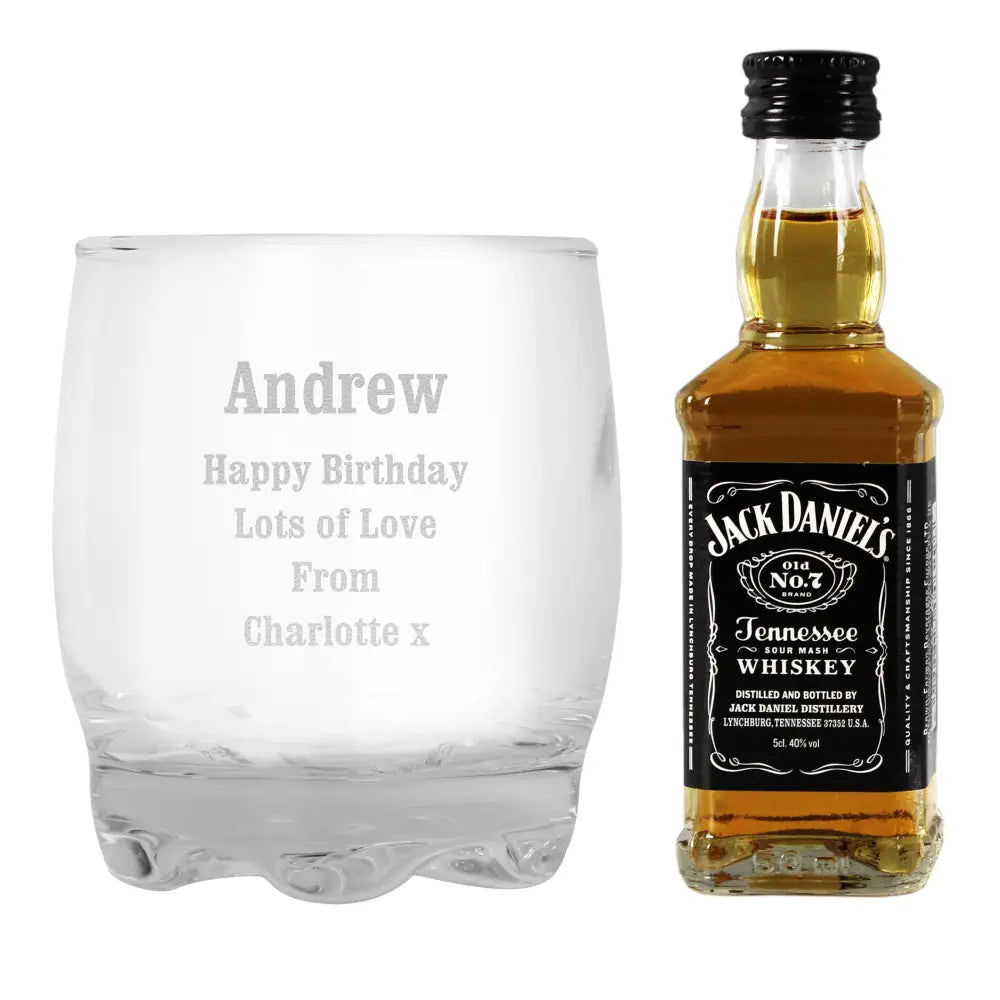 Alcohol Personalised Tumbler and Whiskey Miniature Set