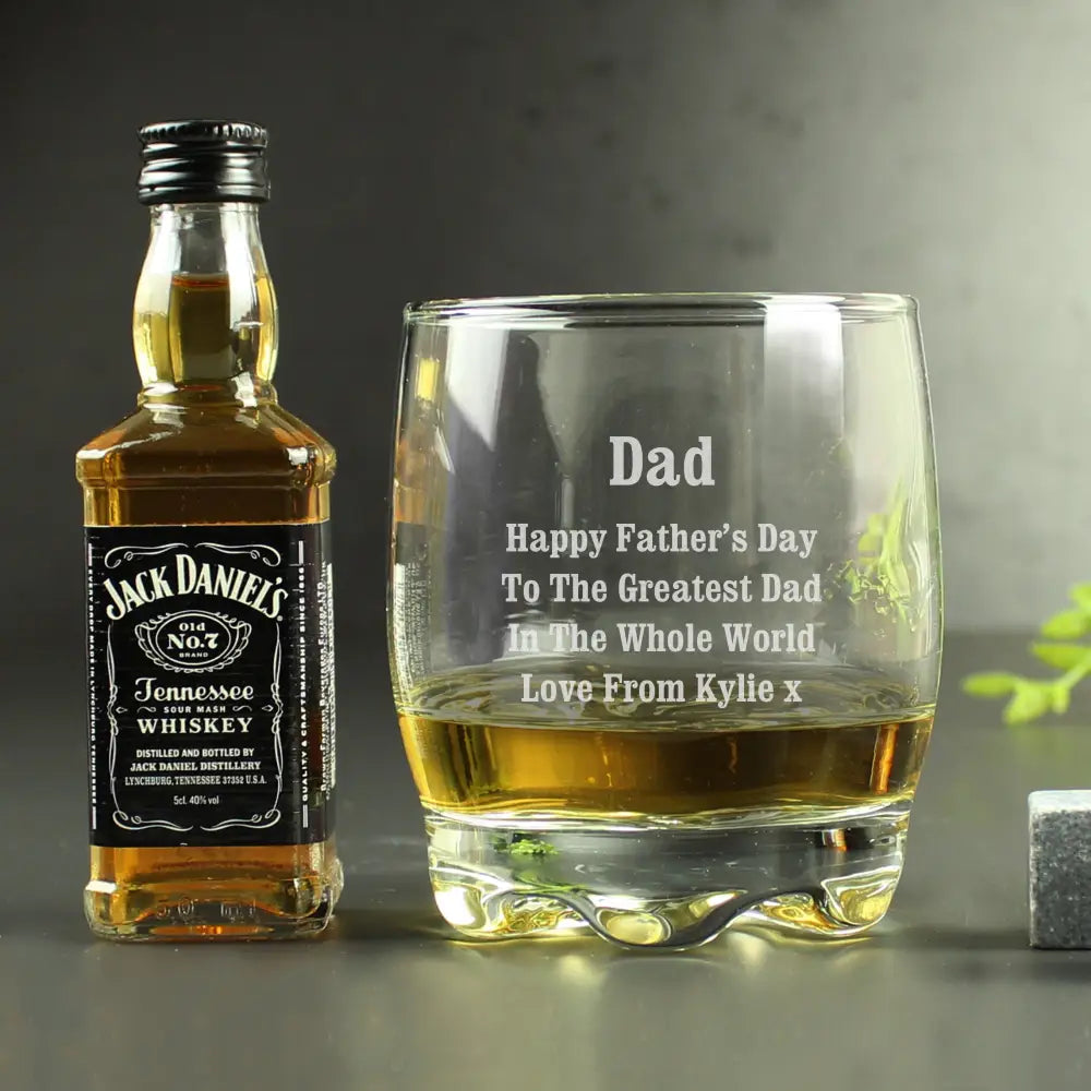 Alcohol Personalised Tumbler and Whiskey Miniature Set
